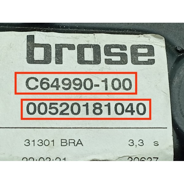 Maquina Vidro Fiat Toro Tras Esquerda 2016/2021 00520181040