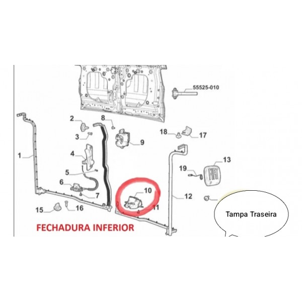Fechadura Tampa Traseira Fiat Toro Inferior Esq 2016/2021