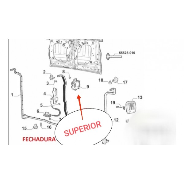 Fechadura Tampa Traseira Fiat Toro Superior Esq 2016/2021