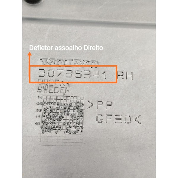 Protetor Assoalho Volvo V60 S60 Dieit 2014/2018 30736341 Det
