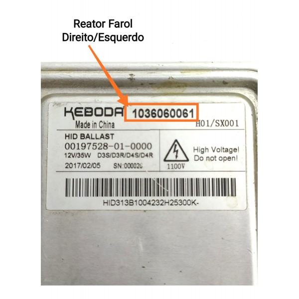 Modulo Reator Farol Land Rover Evoque 2011/2018 1036060061