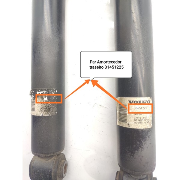 Par Amortecedor Traseiro Volvo V60 S60 2011/2018 31451225
