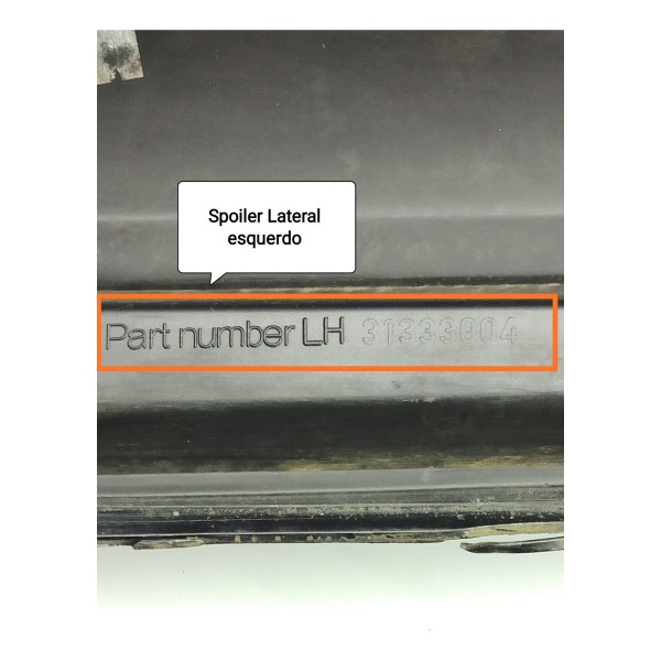 Spoiler Lateral Volvo V60 S60 Esq 2016/2018 31333004 Preto