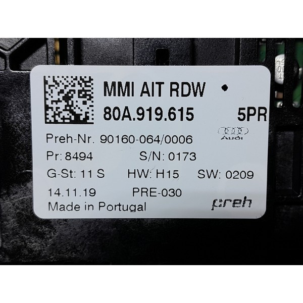 Comando Radio Display Console Audi Q5 2018/2022 80a919615