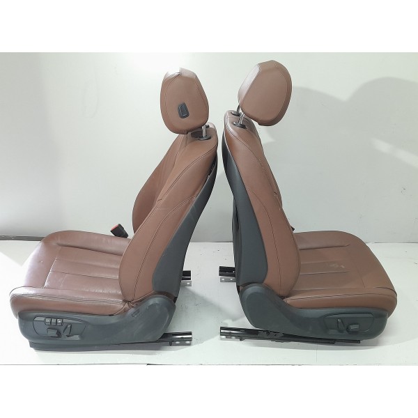 Jogo Banco Couro Bmw X5 2014 2015 2016 2017 2018 2019 Orig Marrom-escuro