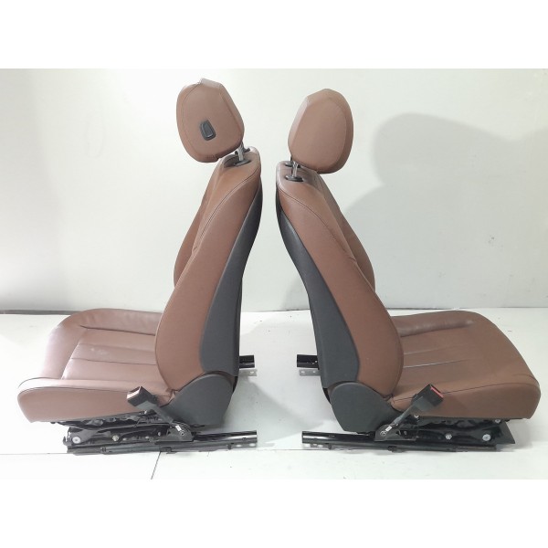 Jogo Banco Couro Bmw X5 2014 2015 2016 2017 2018 2019 Orig Marrom-escuro