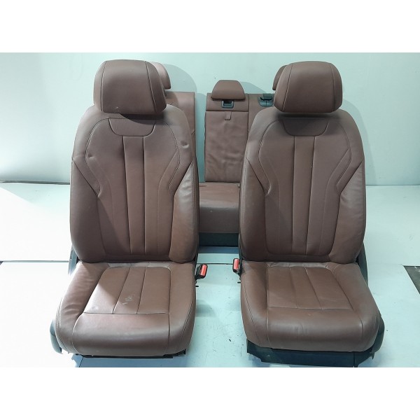 Jogo Banco Couro Bmw X5 2014 2015 2016 2017 2018 2019 Orig Marrom-escuro