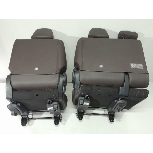 Jogo Banco Couro Hilux Sw4 2016 2017 2018 2019 2020 Original Marrom-claro