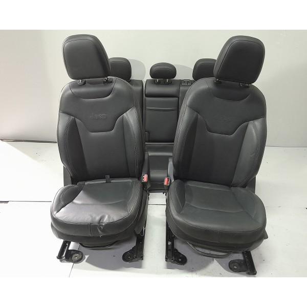 Jogo Banco Couro Jeep Compass Renegade 2017 2018/2021 Orig Preto