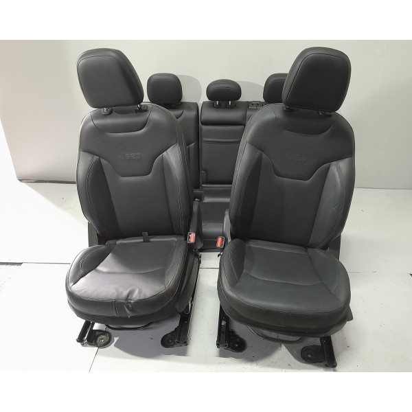 Jogo Banco Couro Jeep Compass Renegade 2017 2018/2021 Orig Preto