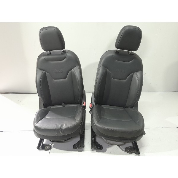 Jogo Banco Couro Jeep Compass Renegade 2017 2018/2021 Orig Preto