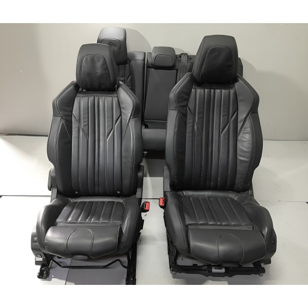 Jogo Banco Couro Peugeot 3008 Allure 2020 2021 Original Preto