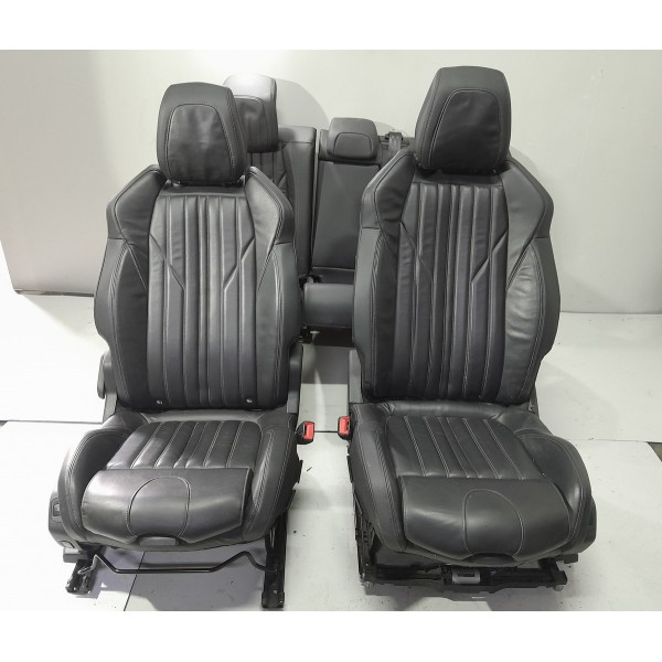 Jogo Banco Couro Peugeot 3008 Allure 2020 2021 Original Preto