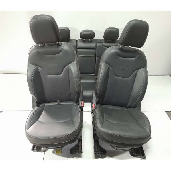 Jogo Banco Couro Jeep Compass Renegade 2017 2018 2019/2022 Preto