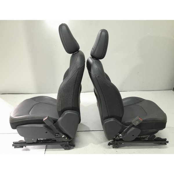 Jogo Banco Couro Jeep Compass Renegade 2017 2018 2019/2022 Preto