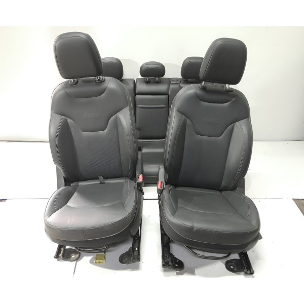 Jogo Banco Couro Jeep Compass Renegade 2017 2018 2019/2022 Preto