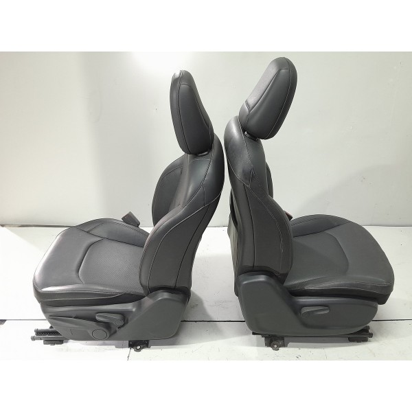 Jogo Banco Couro Jeep Compass Renegade 2017 2018 2019/2022 Preto