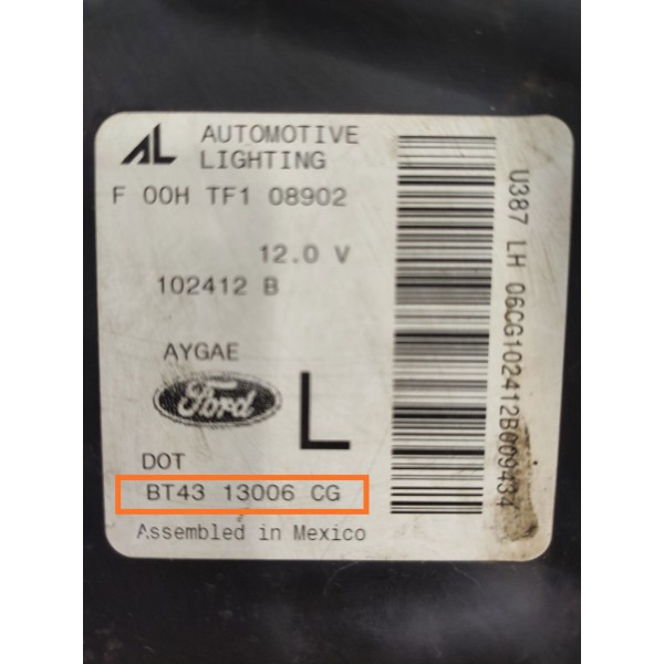 Farol Ford Edge Esquerdo 2010/2014 Det Bt4313006cg Esquerdo/motorista