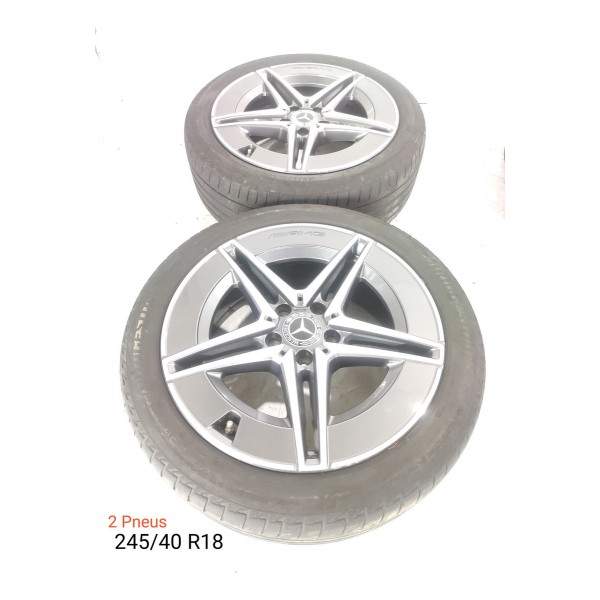 Jogo Rodas Pneus Mercedes Benz C200 Amg Hibrida 2022/25 Det Prateado