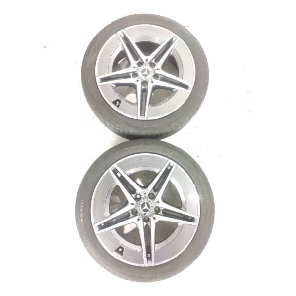 Jogo Rodas Pneus Mercedes Benz C200 Amg Hibrida 2022/25 Det Prateado