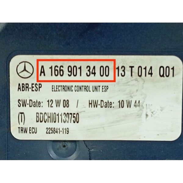 Modulo Abs Mercedes Ml350 3.5 2012/2015 A1669013400