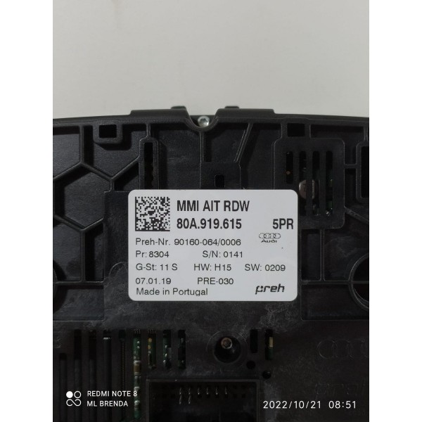 Comando Radio Display Audi Q5 A6 A5 2018/2023 80a919615