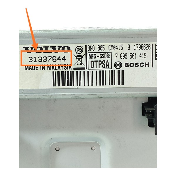 Tela Radio Painel Volvo Xc60 T5 2010/2016 31337644