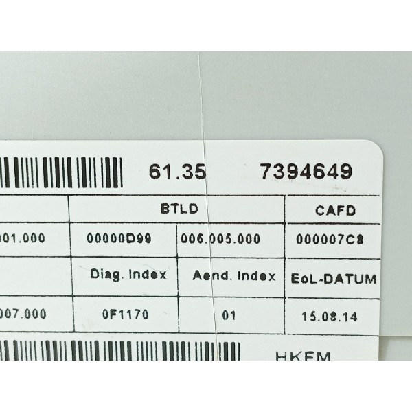 Modulo Tampa Traseira Bmw X3 X4 X5 2013/2018 61357394649