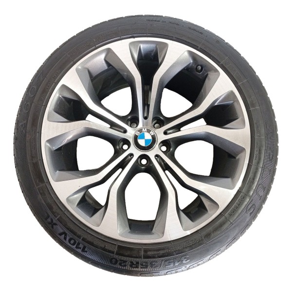 Roda Pneu Bmw X5 X6 315/35 Aro 20 Traseira 2014/2019 Det Prateado