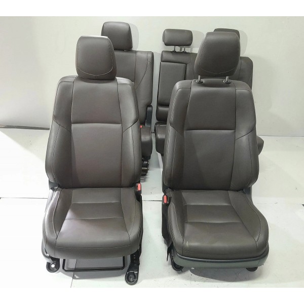 Jogo Banco Couro Hilux Sw4 2016/2020 Eletrico Marrom-claro