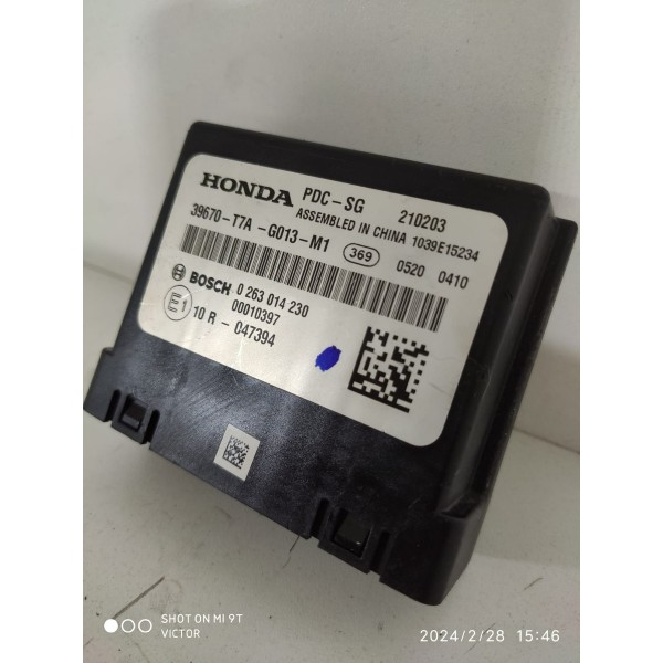 Modulo Estacionamento Honda Hrv 2016/2021 39670t7ag013m1