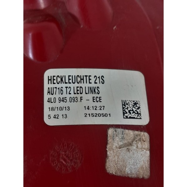 Lanterna Audi Q7 Esquerda 2010 2012 2013 2014 2015 4l0945093 Esquerdo/motorista Vermelho