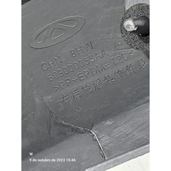 Moldura Lateral Tiggo 8 Traseira Dir 2019/2023 609000058aa