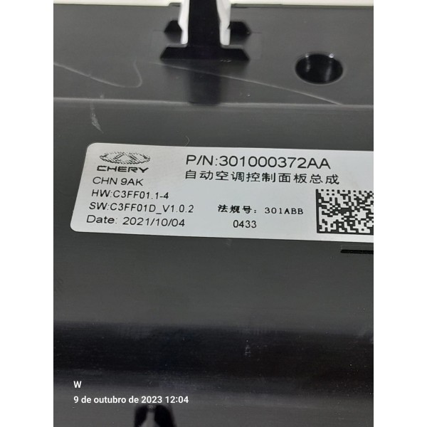 Comando Ar Condicionado Digital Tiggo 8 2019/2024 301000372a