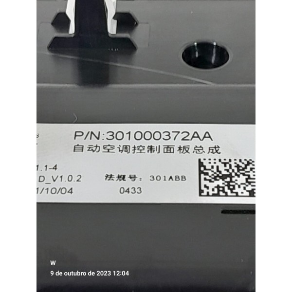 Comando Ar Condicionado Digital Tiggo 8 2019/2024 301000372a