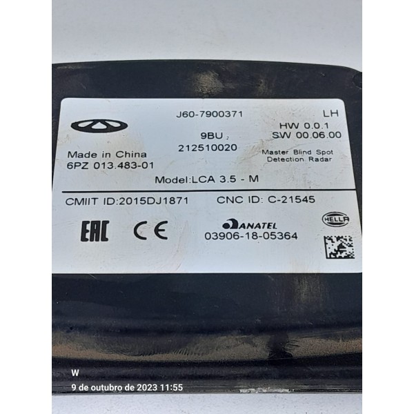 Modulo Sensor Radar Tiggo 8 Esquerdo 2019/2024 J607900371