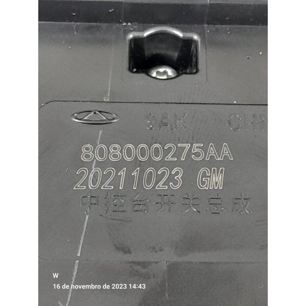 Botao Comando Som Alerta Chery Tiggoo 8 2019/23 808000275aa Branco