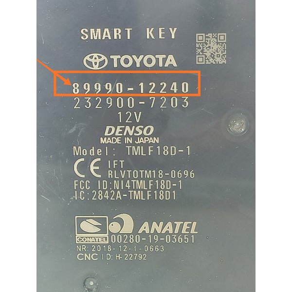 Modulo Smart Key Corolla Hybrid 2019/2024 8999012240