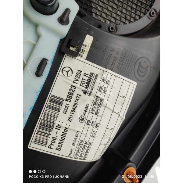 Forro Porta Mercedes C180 Traseiro Di 2012/2014 A2045402610 Preto