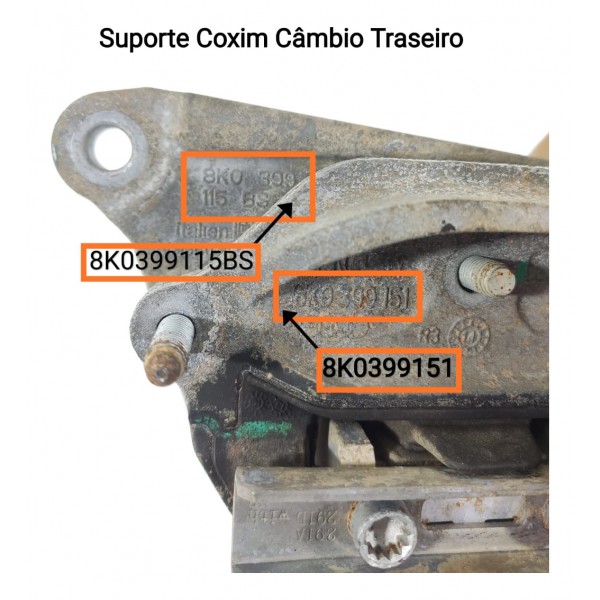 Suporte Coxim Cambio Audi A4 Q5 2011/2016 8k0399115bs
