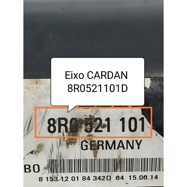 Eixo Cardan Audi Q5 Quattro 2012 2013 2014/2016 8r0521101