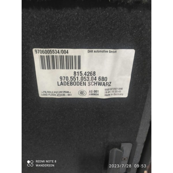 Tampao Fundo Porta Malas Panamera 2010/2016