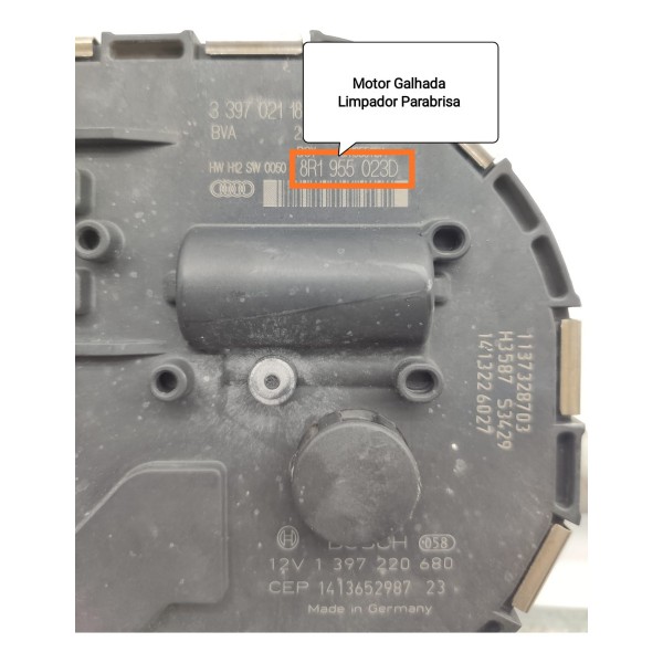 Motor Limpador Parabrisa Audi Q5 09/16 Compl 8r1955023d