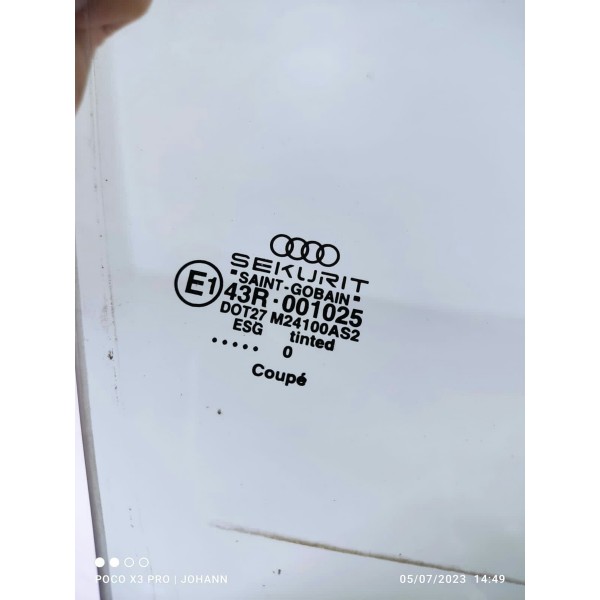 Vidro Audi Tt Lateral Esquerdo 1998/2005