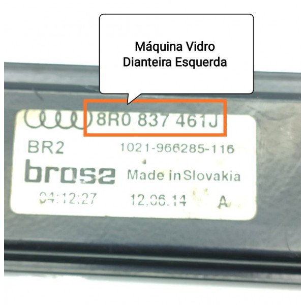 Maquina Vidro Audi Q5 Dianteira Direita 2012/16 8r0837461j