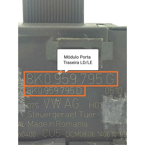 Modulo Porta Audi A4 A5 Q5 Traseiro 2012/18 8k0959785g